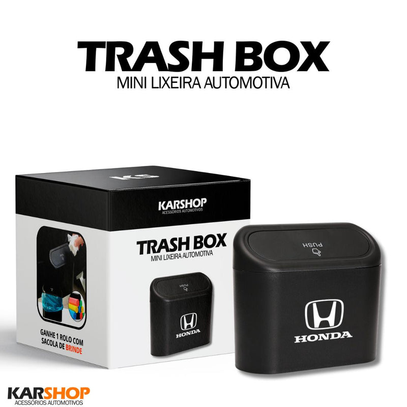 Trash Box - Lixeira Automotiva Premium + 1 Rolo de Saco Plástico de BRINDE (PROMOÇÃO MÊS DOS PAIS)