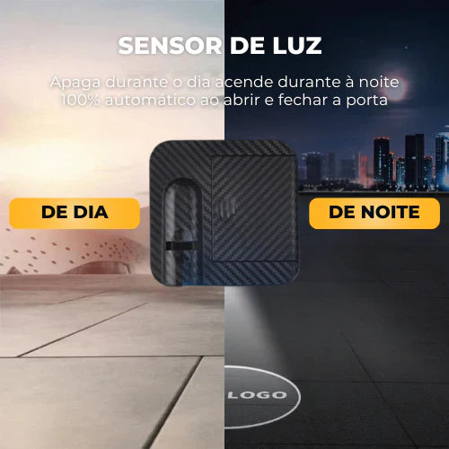 Projetor de Porta Automático Personalizado Sem Fio VisionCar™ + Brinde Grátis