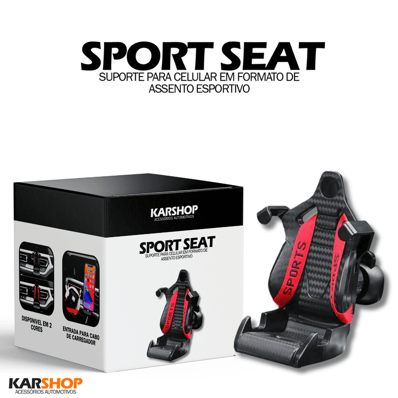 SportsSeat - Suporte Universal para celular Automotivo 360º (PROMOÇÃO DE LANÇAMENTO)