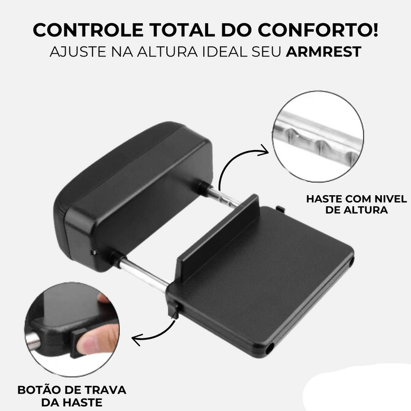 3 EM 1 - Apoio de Braço Lateral em Couro de Luxo ArmRest - UNIVERSAL (PROMOÇÃO ANTECIPADA DIA DAS MÃES)