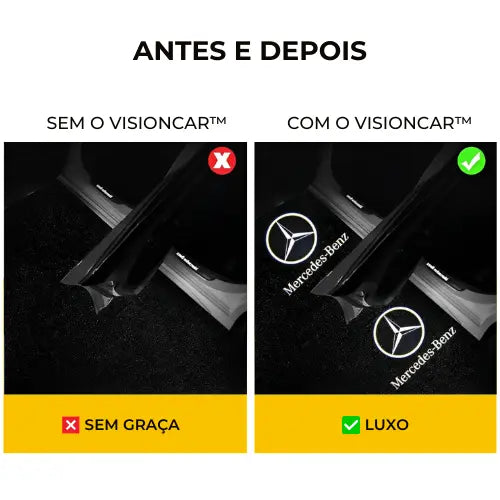 Projetor de Porta Automático Personalizado Sem Fio VisionCar™ + Brinde Grátis