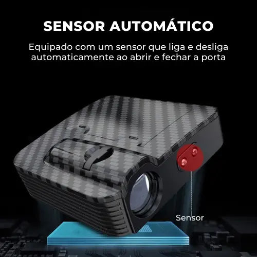 Projetor de Porta Automático Personalizado Sem Fio VisionCar™ + Brinde Grátis