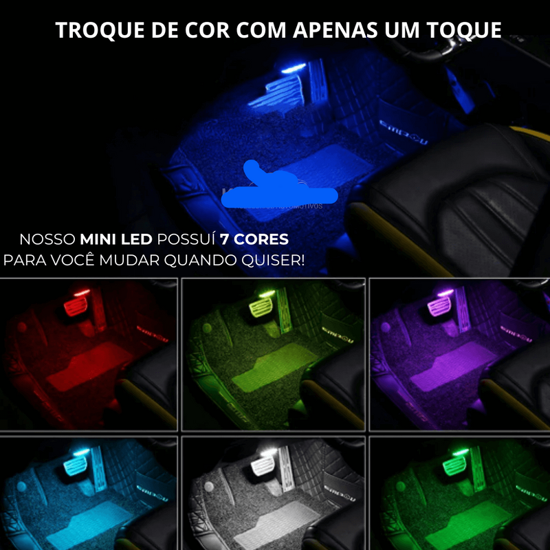 COMPRE 1 E LEVE 2 - MiniTouch Led com sensor de toque Automotivo - 7 Cores + Brinde Exclusivo