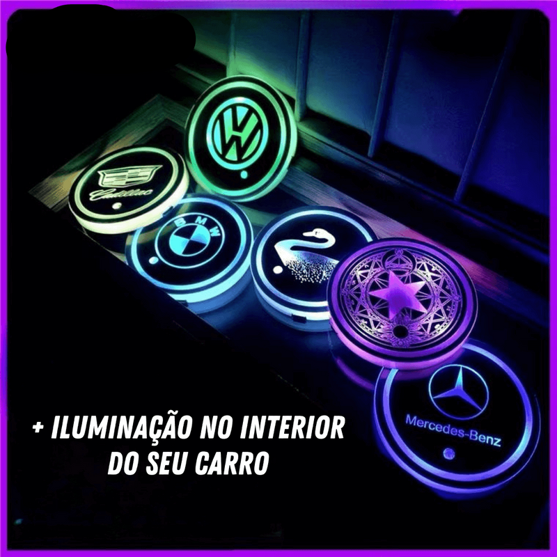 COMPRE 1 E LEVE 2 - CupHolder com Led - Porta Copos Personalizado (PRODUTO PREMIUM)