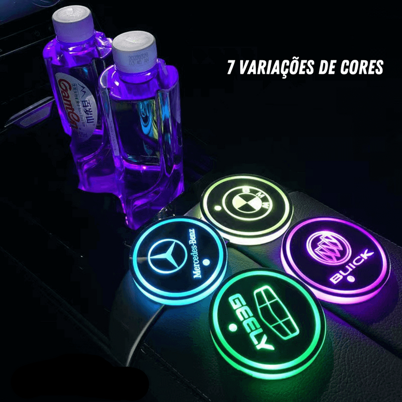 COMPRE 1 E LEVE 2 - CupHolder com Led - Porta Copos Personalizado (PRODUTO PREMIUM)