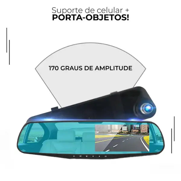 Retrovisor com Câmera 3 em 1 Universal - Retrovision Audi Shop