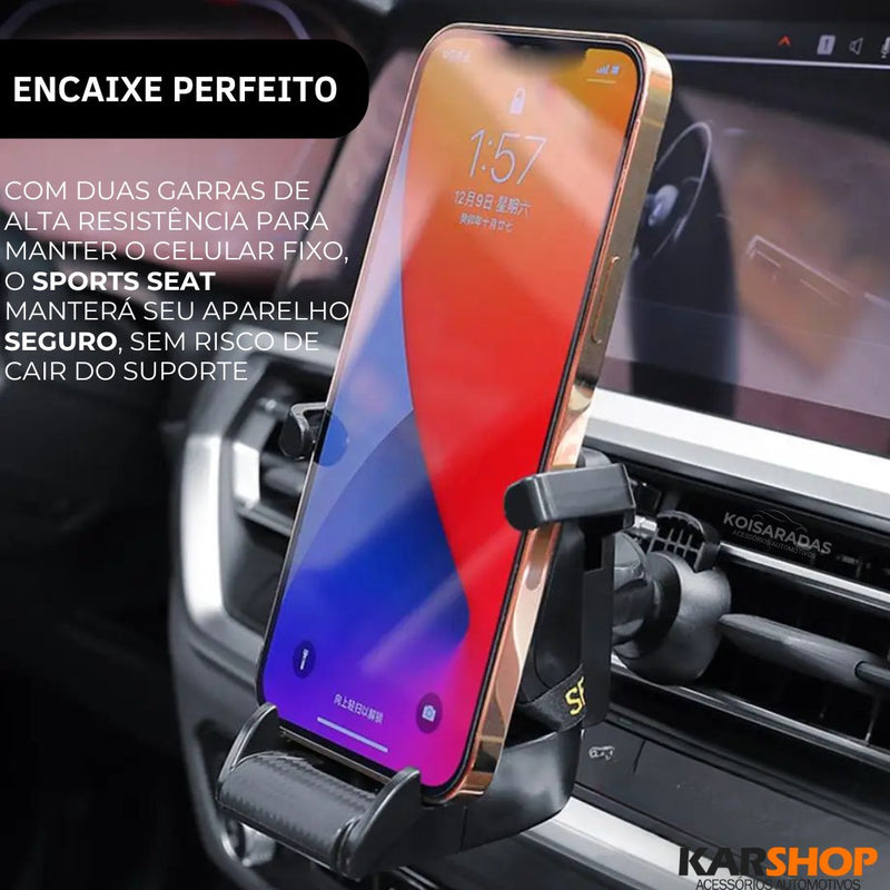 SportsSeat - Suporte Universal para celular Automotivo 360º (PROMOÇÃO DE LANÇAMENTO)