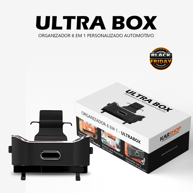 Ultra Box - Organizador 6 em 1 Personalizado para Banco Automotivo - UNIVERSAL (ESQUENTA BLACK FRIDAY🔥)