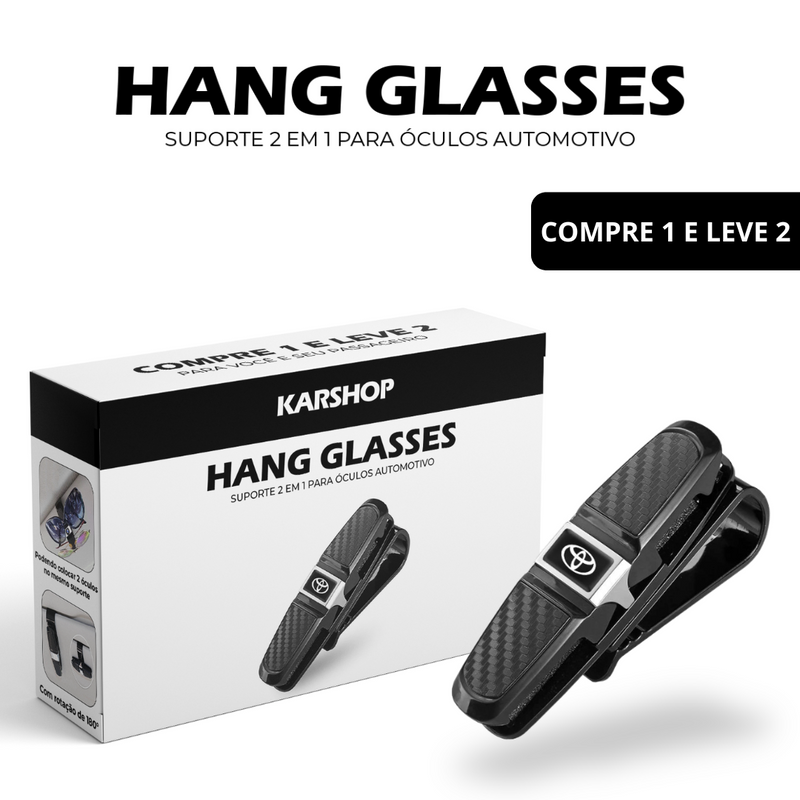 Hang Glasses - Suporte de Óculos 2 em 1 Automotivo